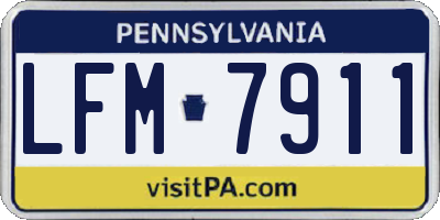 PA license plate LFM7911