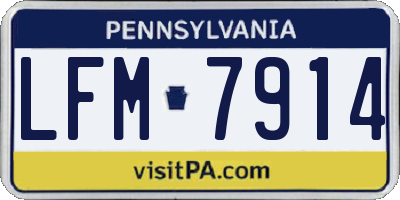 PA license plate LFM7914