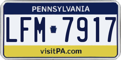 PA license plate LFM7917