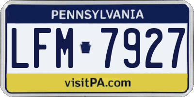 PA license plate LFM7927