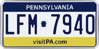 PA license plate LFM7940