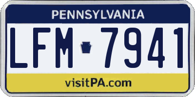PA license plate LFM7941