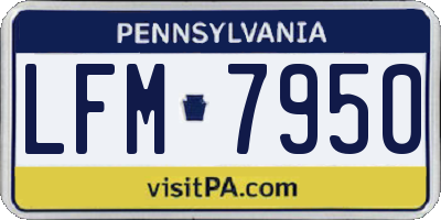 PA license plate LFM7950