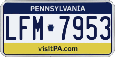PA license plate LFM7953