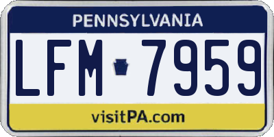 PA license plate LFM7959