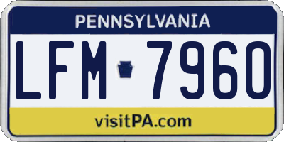 PA license plate LFM7960