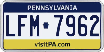 PA license plate LFM7962