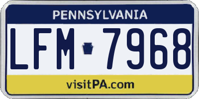 PA license plate LFM7968