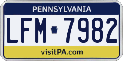PA license plate LFM7982
