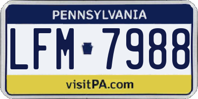 PA license plate LFM7988