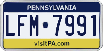 PA license plate LFM7991