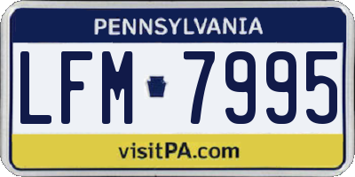 PA license plate LFM7995