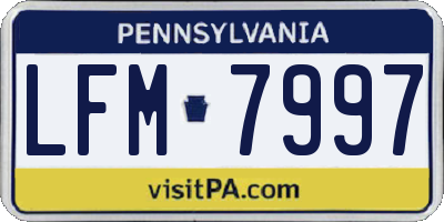 PA license plate LFM7997