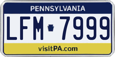 PA license plate LFM7999