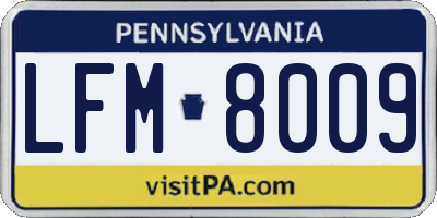PA license plate LFM8009