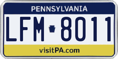 PA license plate LFM8011