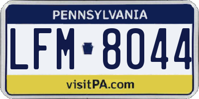 PA license plate LFM8044