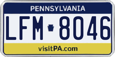 PA license plate LFM8046