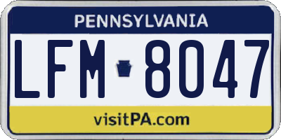 PA license plate LFM8047