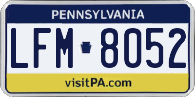 PA license plate LFM8052