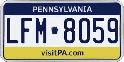 PA license plate LFM8059