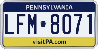PA license plate LFM8071