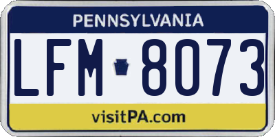 PA license plate LFM8073