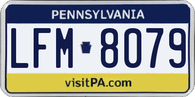 PA license plate LFM8079