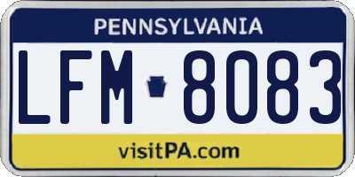 PA license plate LFM8083