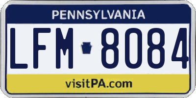 PA license plate LFM8084