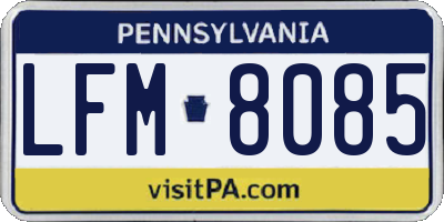 PA license plate LFM8085