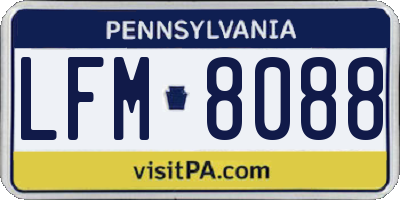 PA license plate LFM8088