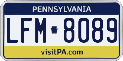 PA license plate LFM8089