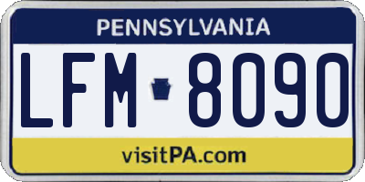 PA license plate LFM8090