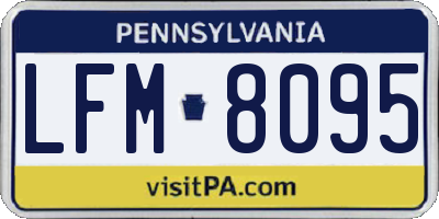 PA license plate LFM8095