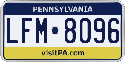 PA license plate LFM8096