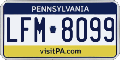 PA license plate LFM8099