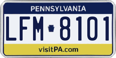 PA license plate LFM8101