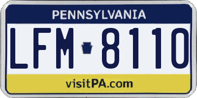 PA license plate LFM8110