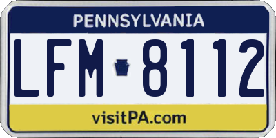 PA license plate LFM8112