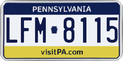 PA license plate LFM8115
