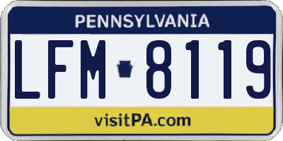 PA license plate LFM8119