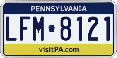 PA license plate LFM8121