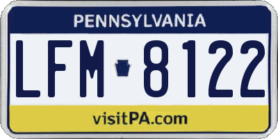 PA license plate LFM8122