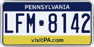 PA license plate LFM8142