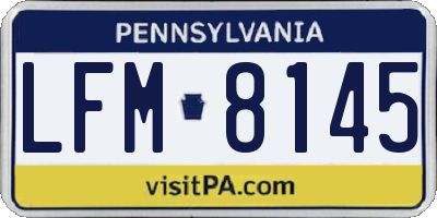 PA license plate LFM8145