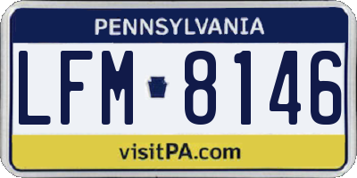 PA license plate LFM8146