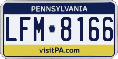 PA license plate LFM8166