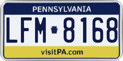 PA license plate LFM8168