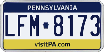 PA license plate LFM8173